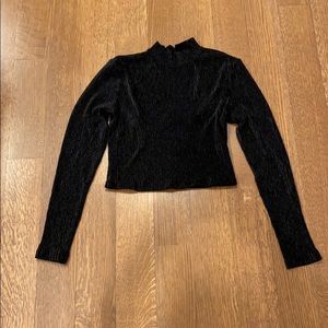 H&M long sleeve open back mock neck